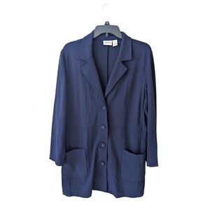Chico's Navy Blue Blazer Jacket Size Large (2)